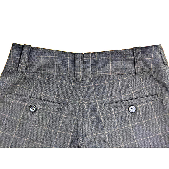 Womens H&M Plaid Pedal Pusher Pants Waistband Invisible Pockets Gray Y2K Size 6 - Picture 7 of 10